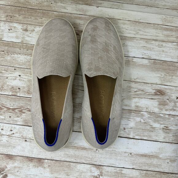 Rothy's The Original Ivory Houndstooth Gray Loafer Slip On Shoes Women's Size 10 - Picture 5 of 7